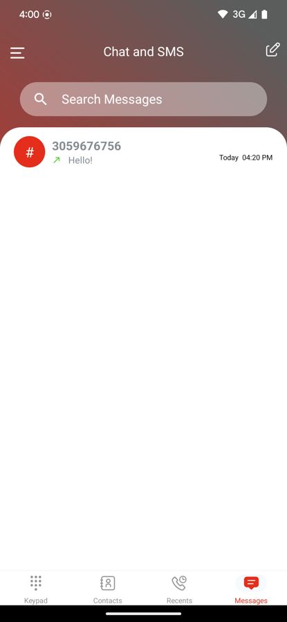 CloudieConnect Messages list